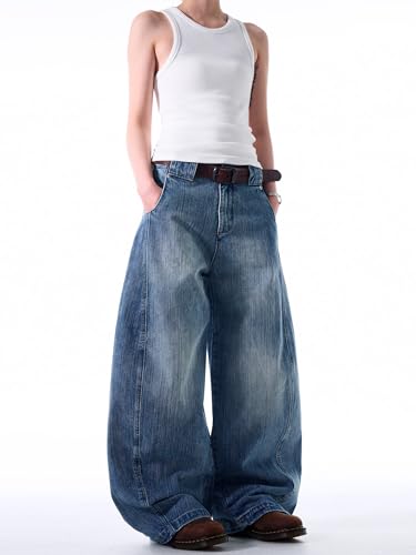 GUOYUXIAO Men's Jeans American-Style Retro Curved-Leg Loose Casual Pants Denim Trouser for Men3