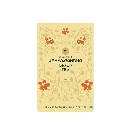 Mayukh Ashwagandha Green Tea | Ayurvedic Herbal Loose Leaf tea for Stress Relief & Digestion | Detox...