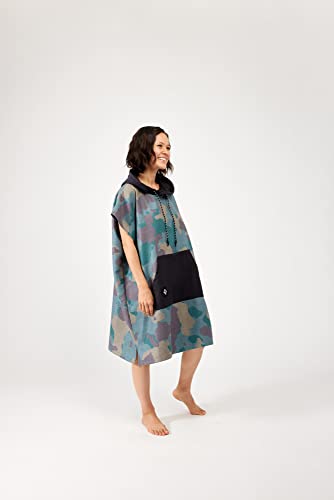 Nomadix Changing Poncho - XS - Quick Dry & Absorbent Hooded Surf & Swim Poncho - Sewn Sides for Private Changing - Front Pocket Storage - Made from Post-Consumer Recycled Materials - Camo Green4