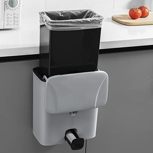 Sooyee Kitchen Compost Bin With Inner Barrel For Counter Top Or Under Sink,10 Liter Trash Bin,Compactor Trash Can With Lid Kitchen/Bathroom/Bedroom/Office,Gray #TOP1