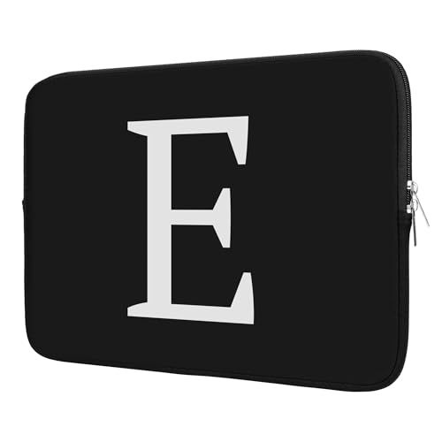 Baagoaz Funda Para Portátil De 13-14 Pulgadas, Bolsa Personalizada Con Inicial - Idea De Regalo, Compatible Con Macbook Chromebook Ordenadores Portátiles 13-14, Negro-Letra E