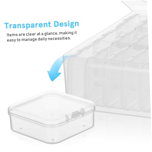 Boîtes de rangement transparentes en plastique à compartiments x2 - 4