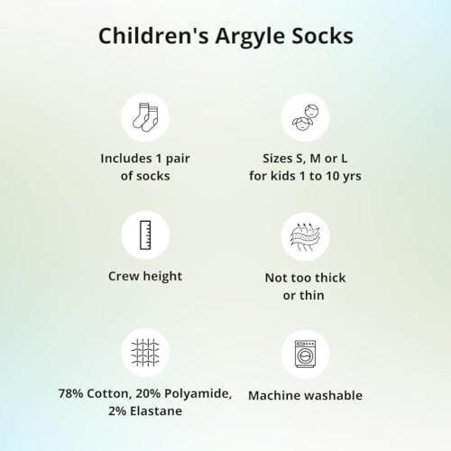 tiemart Children's Navy Blue and Blush Pink Argyle Socks4