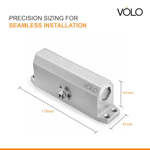 Image of VOLO Door Closer | Heavy Duty Automatic Door Closer | Adjustable Door Speed for Home Office Hotel & Commercial Doors | 1 Year Warranty | (Silver | 65 Kg Capacity | Hydraulic)