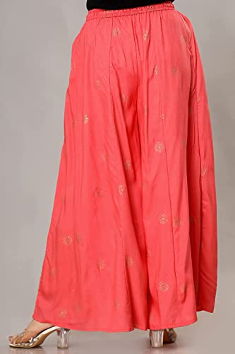 Image of Rayon Gold Print Skirt Palazzo || Rayon Palazzo || Skirt Palazzo || GOLDPRINT Skirt Palazzo || Multicolour