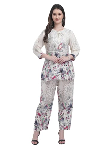 Image of Women Printed Short Kurti with Pant Set