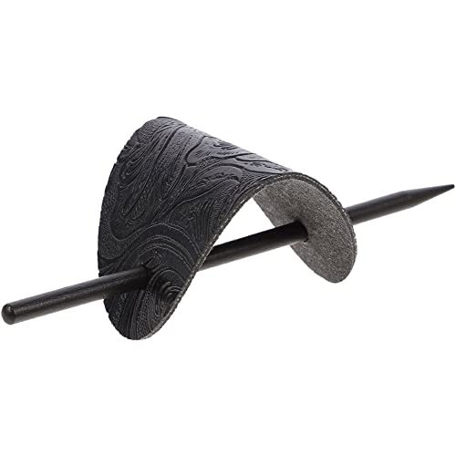 Barrette à Cheveux en Cuir avec bâton Bâton à Cheveux Vintage Épingle à Cheveux Ovale en Cuir Queue de Cheval Épingle à Cheveux pour Femmes Cheveux Longs