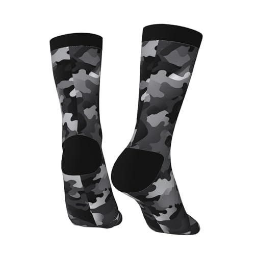 Athletic Socks for Men Sport Running Calf Socks Black White Gray Camouflage Crew Socks for Women Novelty Socks3