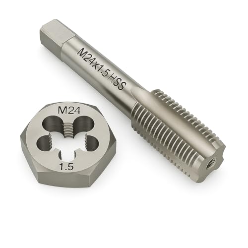 Image of M24x1.5 Metric Tap and Die Set Right Hand HSS Tap & GCr15 Hex Die for Metal Thread Repair