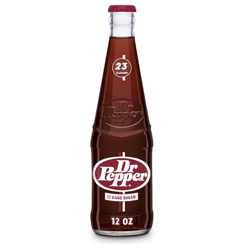 Image of Dr Pepper Real Sugar Soda 12 Oz Glass Bottle (Pack of 6, Total of 72 Oz)
