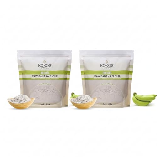 Image of Kokos Natural Raw Banana Flour - 500g (Pack of 2) | Gluten-Free Atta | No Preservatives | Organic Food Products | Nutrition Rich & Starch |