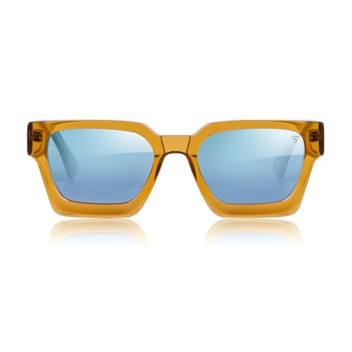 Hyperlight Stardust Amber O Fullerene C60 UV & bluelight daily shades for men. Unisex luxury sunglasses for women, designer sunglasses for men. Fashion branded harmonized white light eyeglasses w/case