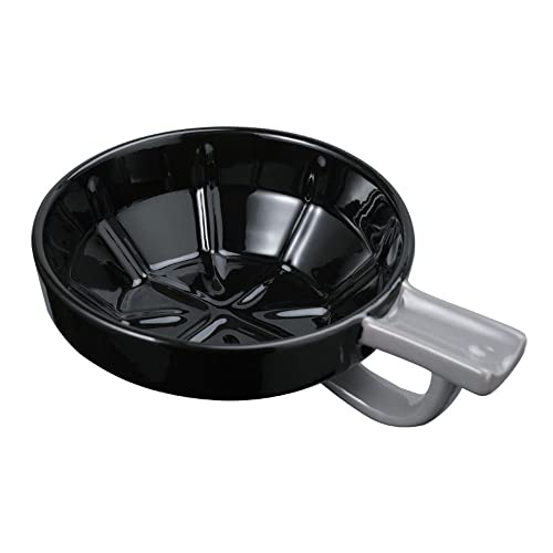 LEAVEBEN Shaving Bowl, Ceramic Shaving Mug for Shave Soap and Cream, Shaving Cup for Men (Black)