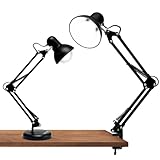 Luminária Articulada De Mesa Com Base Abajur Estudo Trabalho Tipo Pixar (Preta)