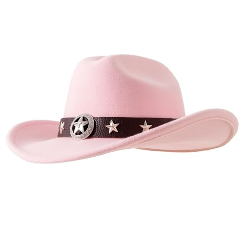 Jastore Kids Cowboy Hat for Girls Boys Western Cowboy Cowgirl Hat with Star Buckle Belt2