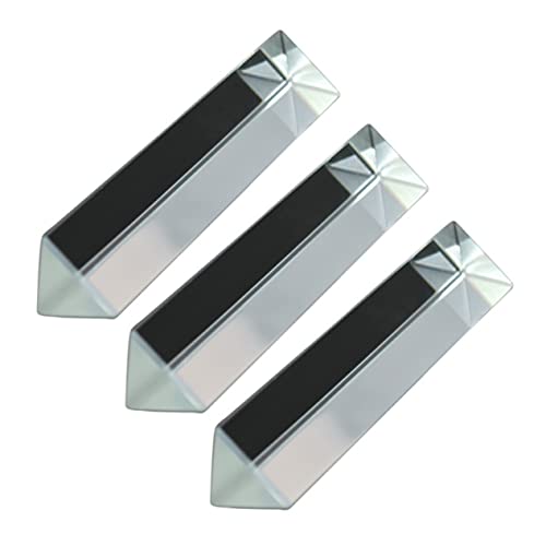 Veemoon Optical Prisms Set 3pcs Triangle Prisms for Photography Physics Experiments Window Decorations