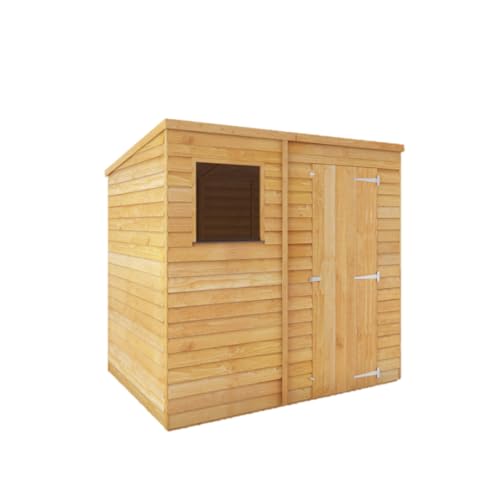Waltons 7x5 Wooden Garden Shed | Overlap Pent Roof Storage | Durable 7mm Timber Cladding | Weather-Resistant Outdoor Shed for Tools, Bikes & Garden Equipment | Secure & Spacious Storage