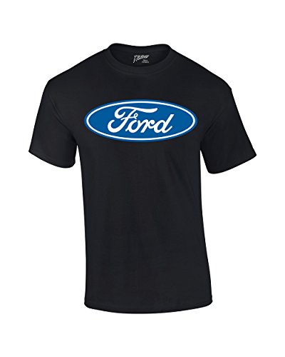 Ford Oval Logo T-Shirt Official Ford Motor Company Crest Car Enthusiast Tee Classic Retro Performance-Black-5Xl