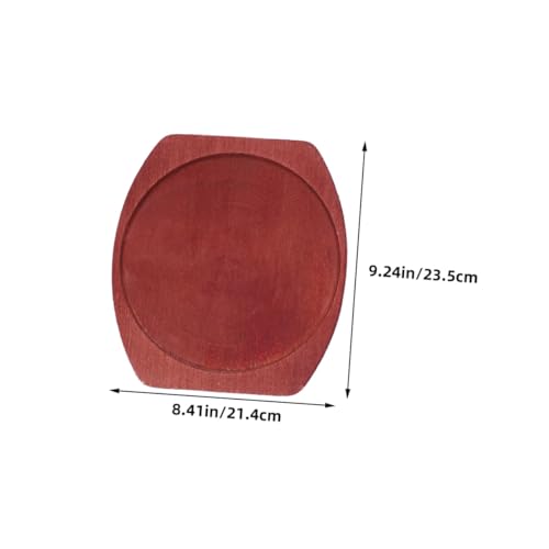 NUOBESTY Thick Cast Iron Sizzling Fajita Plate with Wooden Base Non-Stick Round Steak Grill Pan Cooking Surface for Home Barbecue and Restaurant Use Heavy-Duty BBQ Iron Hot Plate - Image 3