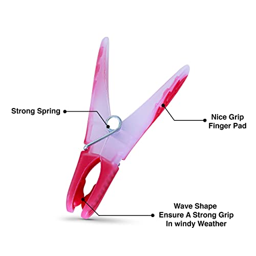 K-ONE 40 Pieces Pegs with Basket for Laundry Washing Line | Laundry Pegs for Strong Windproof Supplies Soft Rubber Grip Pegs| Strong Clothes Pegs (Multiple Colours) - Image 6