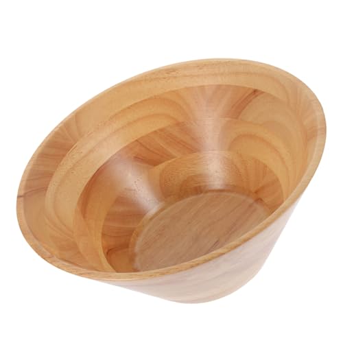 TEMPNAP ラバーウッド製錐形サラダボウル 多用途前菜用 木製フルーツ皿 安定底設計 冷温料理対応 食洗機対応 贈答用おしゃれディナー器