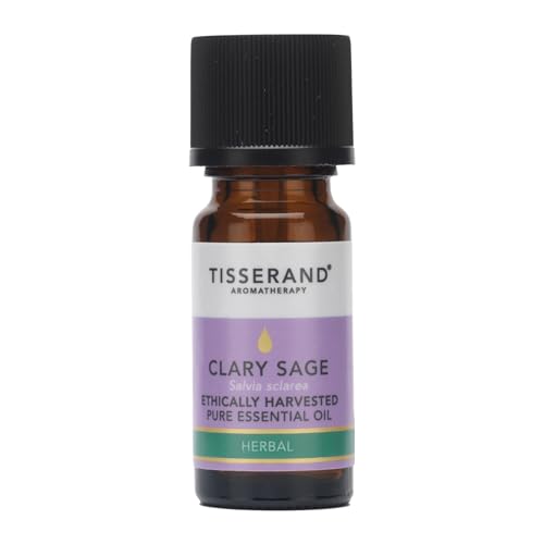 Tisserand Ethically Harvested Pure Essential Oil - Essentials for Menstrual Cycle Regulation and Soothing Digestive Spasms - Clary Sage - 0.3 oz