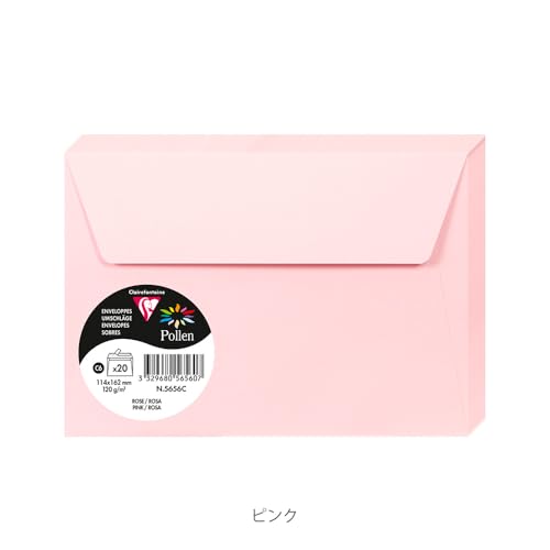 Clairefontaine Enveloppes C6 Roses 120g Auto-Adhésives Lot 20 – Format standard 11,4 x 16,2 cm,...