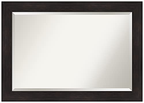 Image of Amanti Art Framed Vanity Mirror | Bathroom Mirrors for Wall | Furniture Espresso Mirror | Wall Mounted Mirror | Large Mirror | 29.38 x 41.38