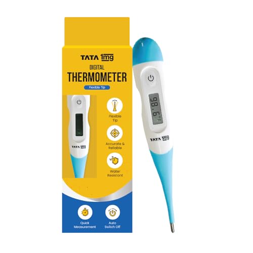 Tata 1mg Flexible Tip Digital Thermometer with One Touch Operatio...