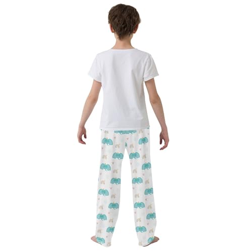 Prince Elephant Rainbow Boys Long Pants Soft Trousers Elastic Waist Kids Lounge Bottoms with Pockets S-XL3