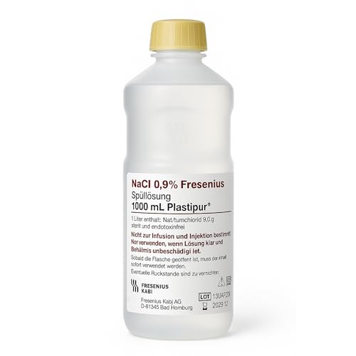 PLASTIPUR - NaCl 0.9% - 1 Liter - Isotonische Physiologische Kochsalzlösung - kochsalzlösung baby 1L - Kochsalzlösung Wundreinigung - Saline Solution Lösung für die Nasen Augen - Steril