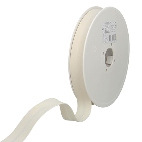 Les Petits Rubans Biais de Couture – 20 mm de large,plié 10 mm,rouleau de 25 m,50% coton 50% polyester,bordure pour couture,banderoles,tissus...