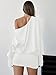 SOLY HUX Women's Long Sleeve Off The Shoulder Dress Y2k Mini Dress Streetwear Music Festival Outfits Solid White Medium