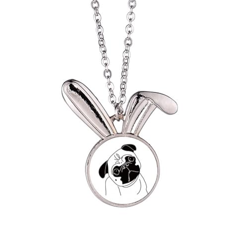 Collier lapin pendentif chien noir : fini les bijoux ternes avec cet accessoire graphique unique