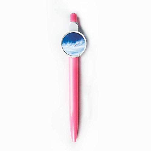 Stylo à bille rétractable bleu anti-bavures motif nuages pour notes impeccables