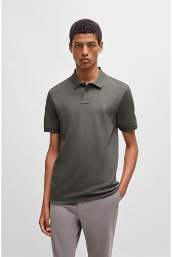 BOSS Herren Passenger Slim-Fit Poloshirt aus Stretch-Baumwolle mit Logo-Aufnäher Hellgrau M – Ansicht 3
