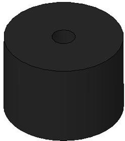 bumper round wfemale thread neoprene - duro hardness70 shore a thread516-24 x 14 1 each