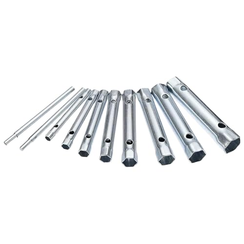 Veehaolu Box Spanner Set - Tubular Spanners 6 x 7-20 x 22mm with 2 Tom-My Bars 10 Piece Set