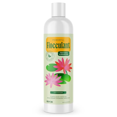 Flocculant for Aquariums Ponds & Fountains Powerful Water Clarifier Instantly Clears Murky Water - Fish & Wildlife Safe - 16 Fl Oz.