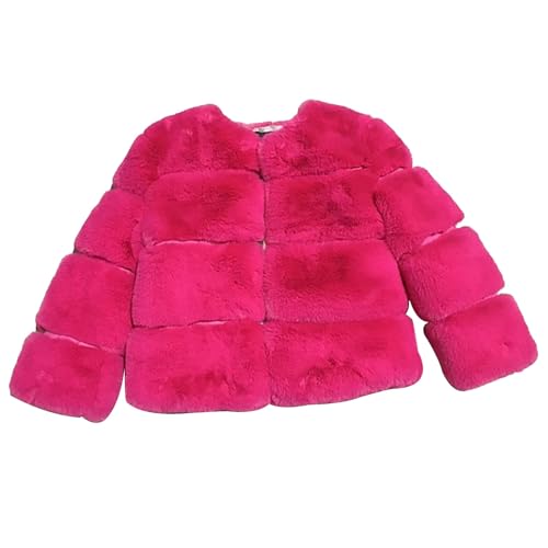 EnJoCho Children's Children's Clothing Splicing Thickened Small And Large Children's Coat Girls' (Hot Pink, 5-6 Years)