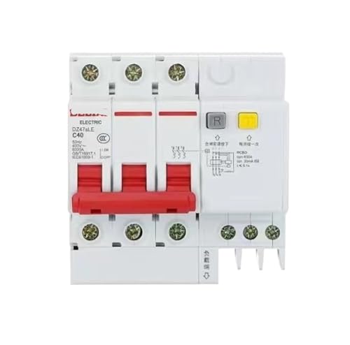 Disyuntor de protección contra fugas trifásico DZ47SLE-3P-C40A de 40A para riel DIN