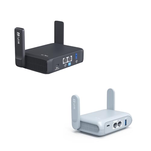 Image of GL.iNet GL-BE3600 (Slate 7) Portable Travel Router & GL.iNet GL-MT3000 (Beryl AX) Pocket-Sized Wi-Fi 6 Wireless Travel Gigabit Router