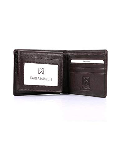 Men's RFID Blocking Leather Bifold Wallet with Top Card Holder Insert3