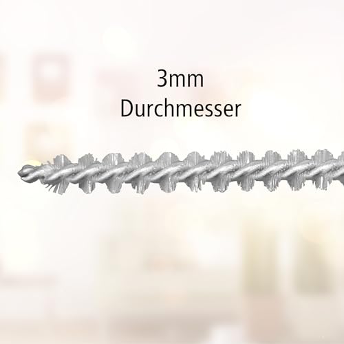 Lantelme 2 Stück Milchschlauch Reinigungsbürste Set 50cm Lang 3mm Durchmesser | Bürsten für Espressomaschinen Kaffeevollautomat | Nylonborsten und Edelstahlgeflecht für Milchleitungen Reinigung