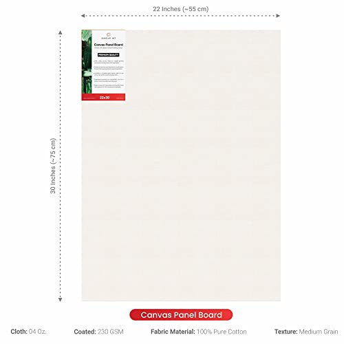 Image of Scholar Art Hobby Series 04 Oz (230 GSM) 100% Cotton Canvas Panel Board for Painting (White Blank Canvas Boards for Acrylic Paint, Oil Paint, Wet & Dry Media) | 22 inchx30 inch (55x75 cm), Pack of 4