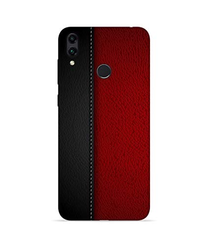 Image of silence printed black n red leather themes designer hard back case cover for huawei honor 8c - Black