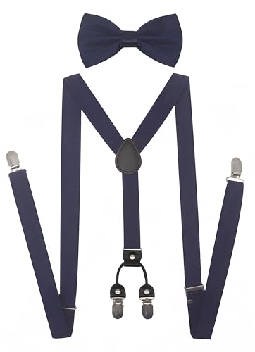 Image of Men's Suspenders Bowtie Set Elastic Y Shape Style Women's Suspenders Bowtie For Wedding&Formal Events