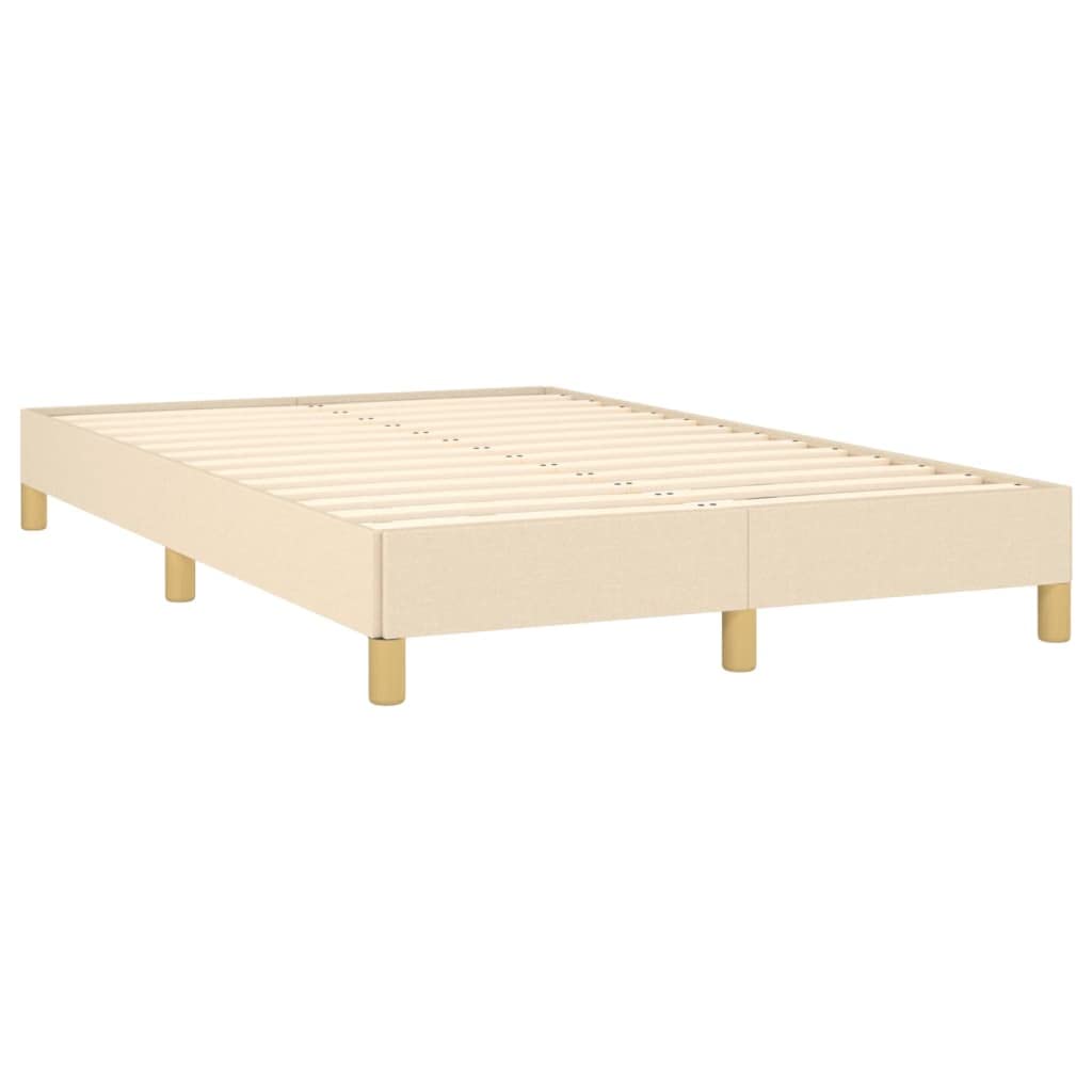 vidaXL Polsterbett, Bett Bettgestell mit Lattenrost, Schlafzimmerbett Doppelbett mit Stützbeinen, Bettrahmen Schlafzimmermöbel, Creme 120x200cm Stoff