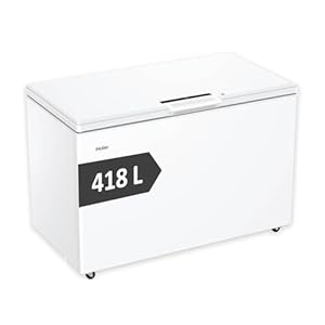 Haier Gefriertruhe CHEST SERIE 3 HCE420D I 418 L Tiefkühltruhe mit Innenbeleuchtung, Schnell-Gefrierfunktion & Low Frost I Freezer Kühltruhe inkl. 3 Metallkörben I Energieklasse D