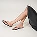 MOAILAOZI Flip Flops Sandals for Women, Summer Fashion Leather Slippers, Lightweight Comfortable Beach Sandals Slip On Flat Dressy zjc-5 Black Size 6
